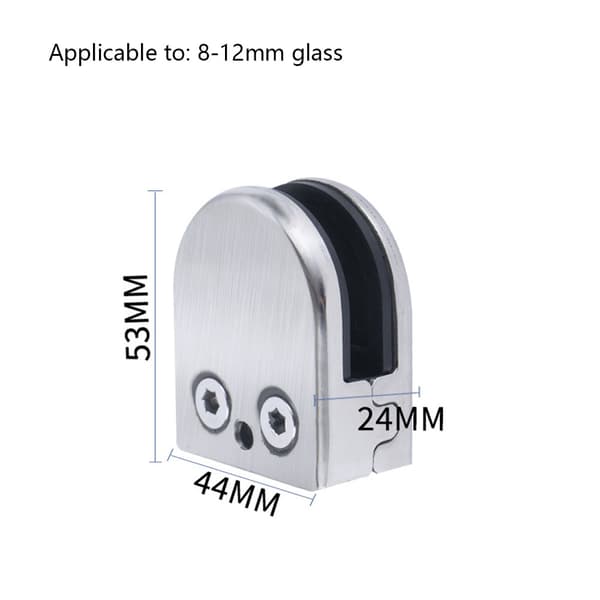 6 stk. Glasklemme Rustfrit Stål Glasklemme 8-12mm Glasklemme Beslag Justerbar Gl