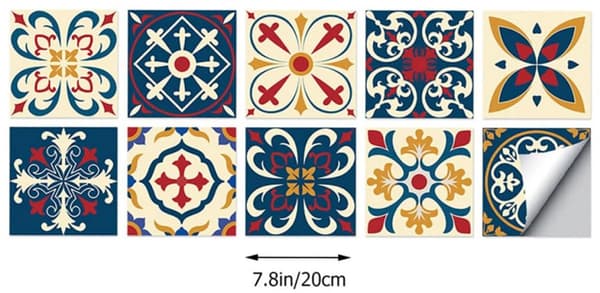 20 Wall Stickers - Tile Decor, Removable Self-Adhesive PVC - for Bathroom, Kitchen - 20*20 cm