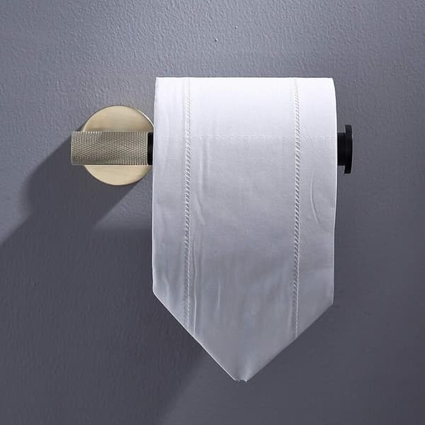 Toiletpapirholder i rustfrit stål, vægmonteret, børstet guld og mat sort