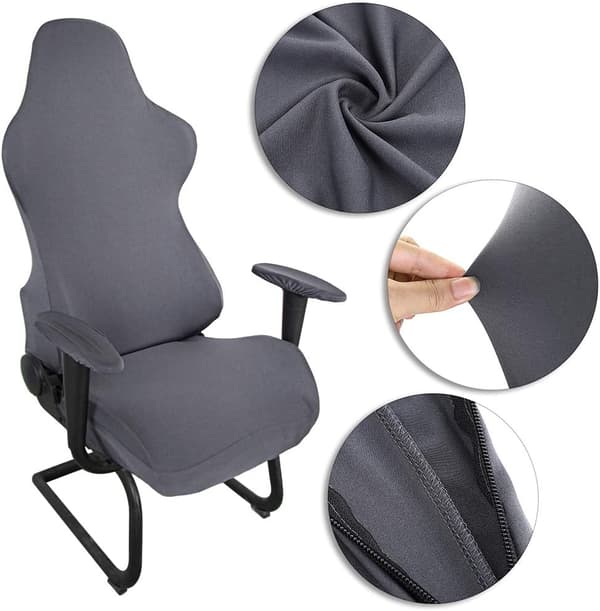 Grå stretchiga spelstolsöverdrag - Ergonomiska överdrag för racingstolar