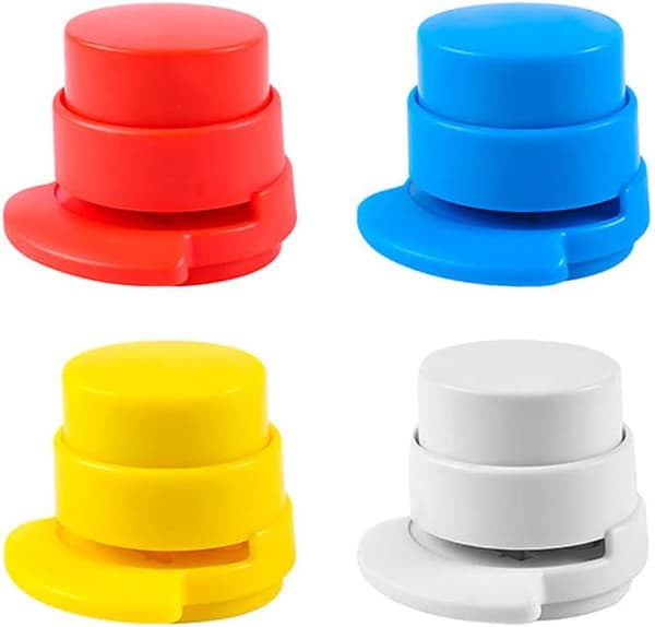 4 tilfeldig farge nålfri stiftemaskin stiftfri stiftemaskin mini bærbar stiftfri stiftemaskin stiftfri bærbar mini sta