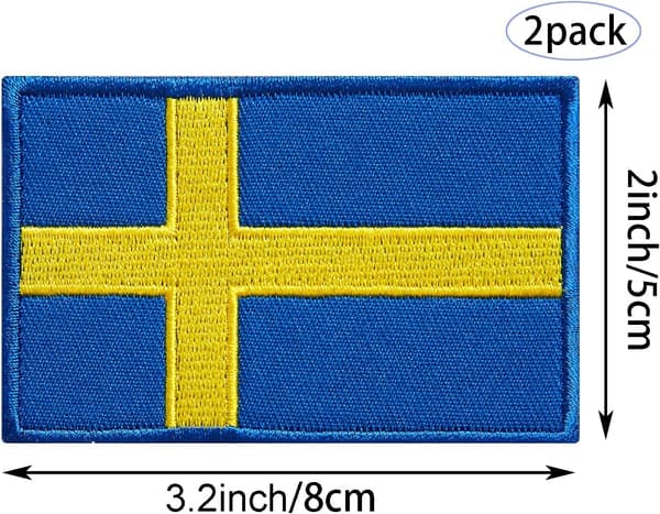MH-2 Pakk Sverige Flagglapp Broderte Flagglapper