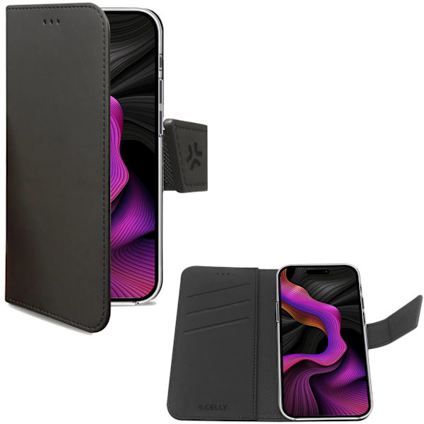 Wally Wallet Case iPhone 15 Plus Sort Svart