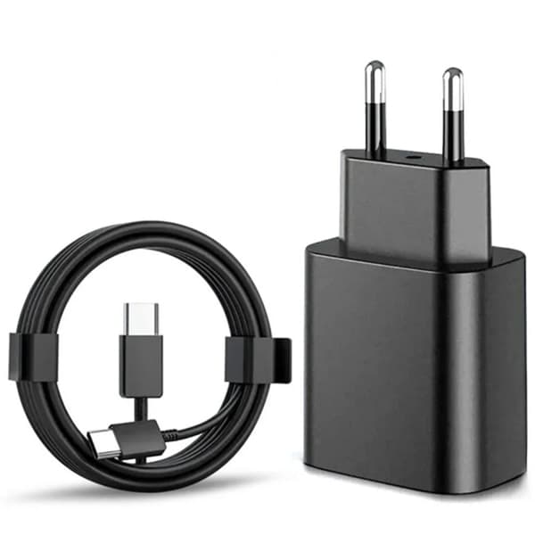 Snabbladdare 45W för Samsung USB-C +1M USB C-kabel Svart