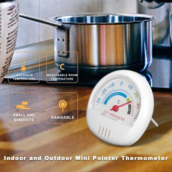 Mini Fridge Freezer Thermometer Large Mechanical Dial Thermometer (White)