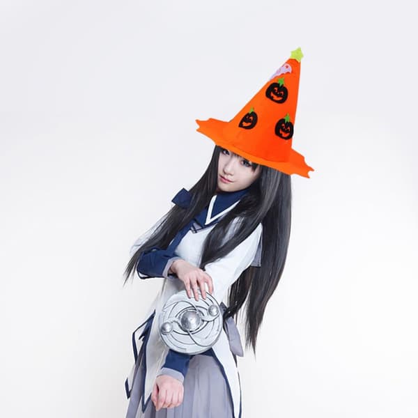 Halloween heksehue for voksne, sesongens oransje tøyhodeplagg