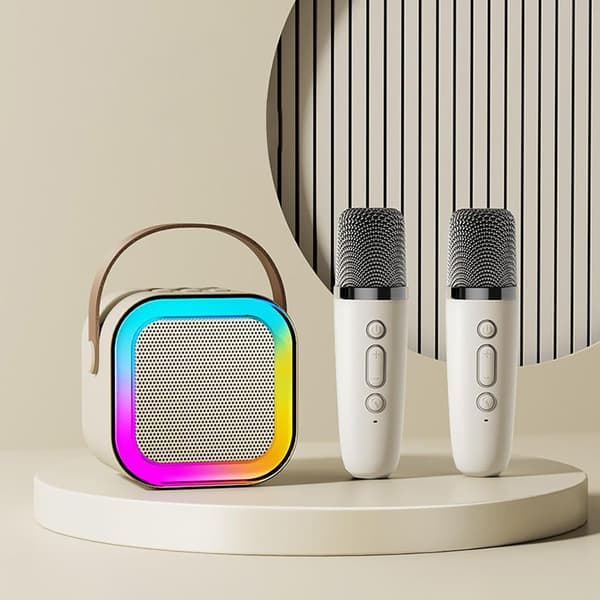 Portable Karaoke Machine, Wireless Speaker with Microphone for Home & Outdoors