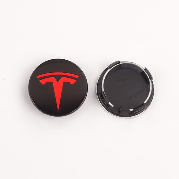 4 stk. hjulnavkapsler til Tesla Model 3 Y Tesla Rød