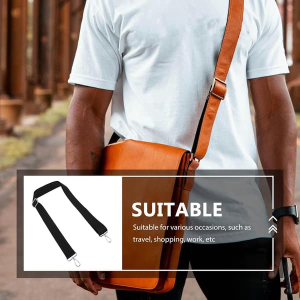 Justerbar Crossbody Taskerem Erstatning 3.8cm Sort Nylon