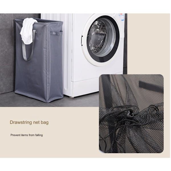 Laundry Basket Handle Foldable Laundry Hamper Thin Dirty Clothes Basket Narrow Laundry Bag Foldable Dirty Hamper Grey Dark Grey dark grey