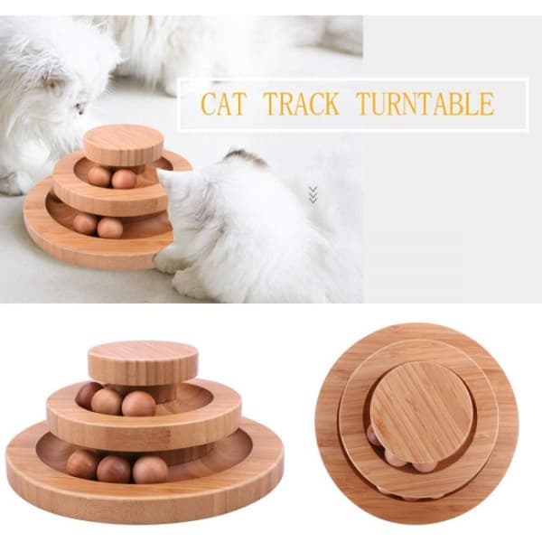 Solid tre katteleke tre platespiller rullende ball