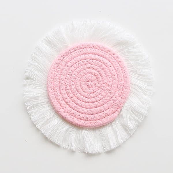 Bomullsflätade underlägg, 5 st Macrame underlägg set halkfria värmeisolerande