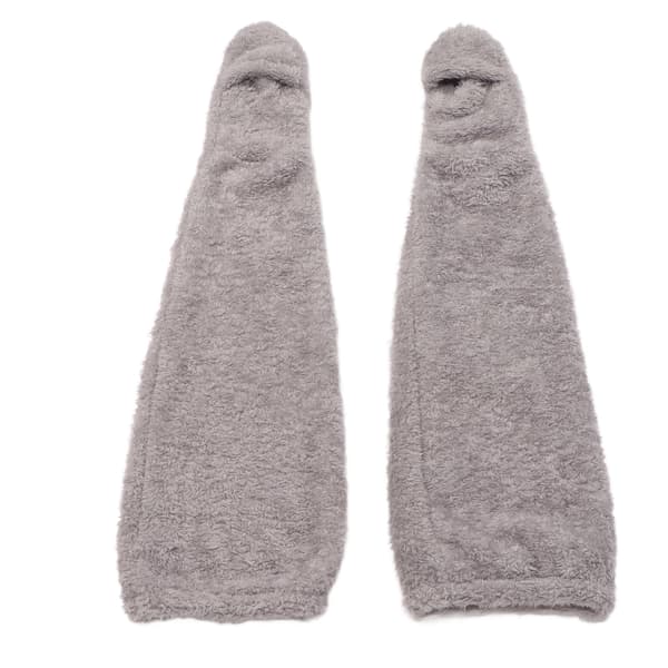 Over Knæ Fluffy Sokker Vinter Varme Bløde Tykke Åndbare Plys Benvarmere Grå