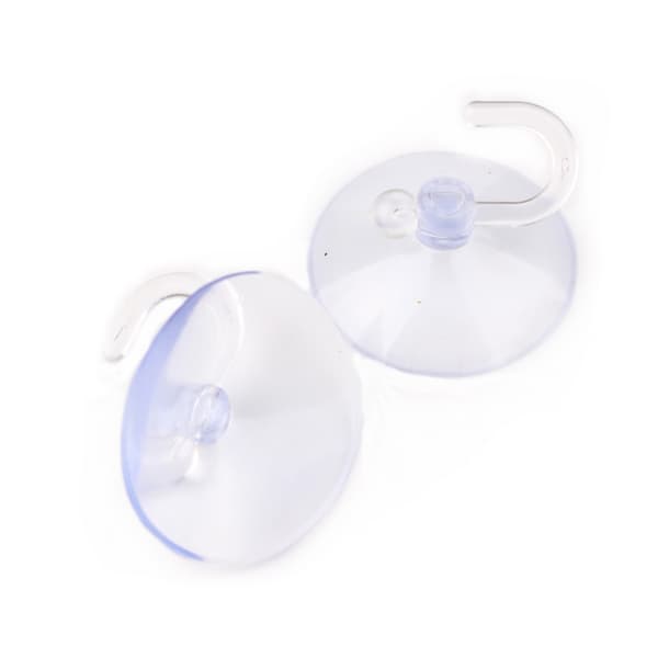 4 stk - Sugekopper med krok / Sugekopper - 50 mm Transparent