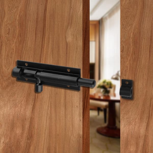 5 STK Tøndeboltlås 3 Tommer Kraftig Skydelås 5 STK Sort Sort 3 Tommer Black, 5 Pack
