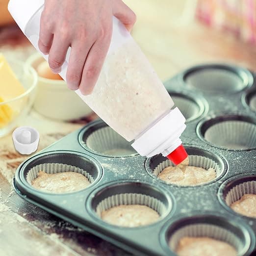 Pancake Batter Dispenser with Mixing Ball Pancake Cake Bakery Tool Squeeze Bottle for Making Pancakes Waffles