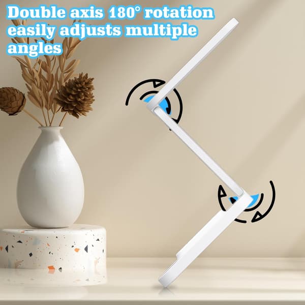 Foldable Cordless LED Desk Lamp - 3 Levels Dimmable Table Lamp - Eye-Friendly - USB Rechargeable Reading Lamp