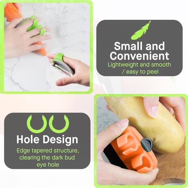 ®RisingFF Comfortable Silicone Fruit and Vegetable Peeler for Potatoes, Carrots, Cucumbers, and Apples.