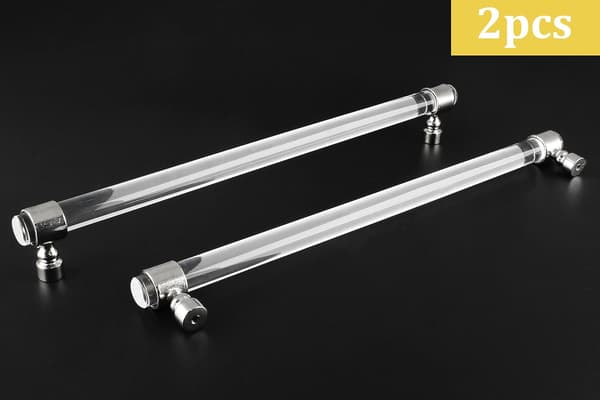 2-pack akrylskåpsknoppar silverlådknoppar 2-pack silverklar 10\" 11\" 11" Overall Length 2 Pack, Silver