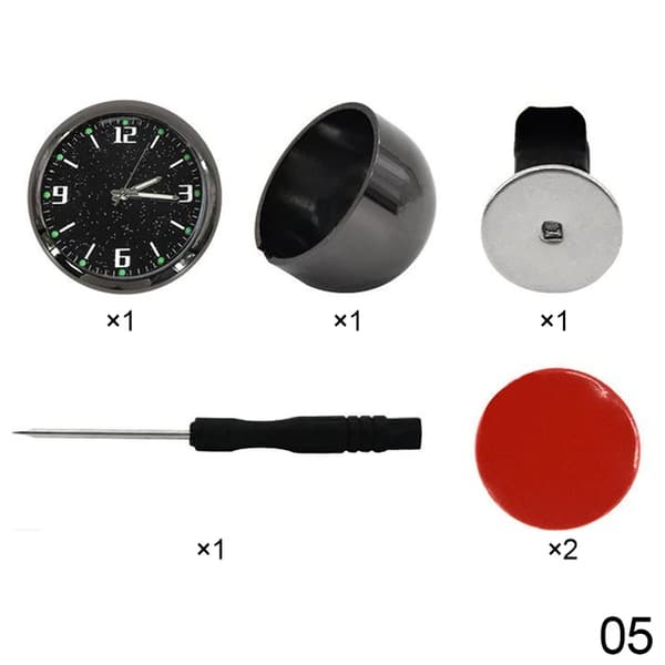 Lysende Auto Gauge Klokke Mini Bil Luftventil Vanntett Kvarts