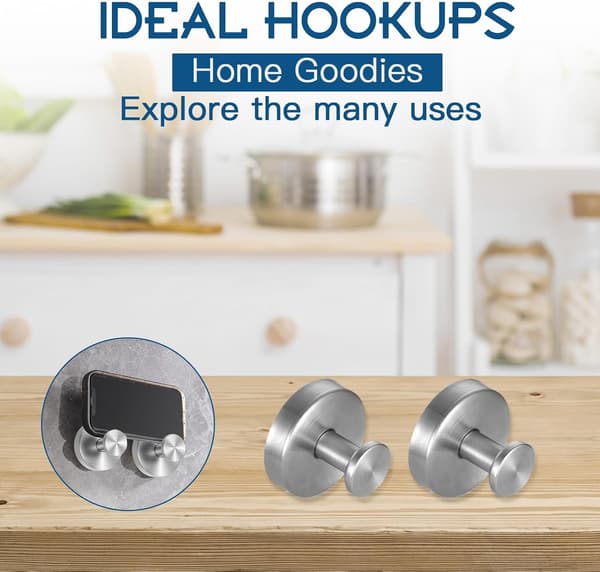 4 pcs Suction Cups without Drilling, Stainless Steel Suction Cups, Bathroom Suction Hooks | Reusable Bath Towel Hooks, Suction Cups, Shower Hooks