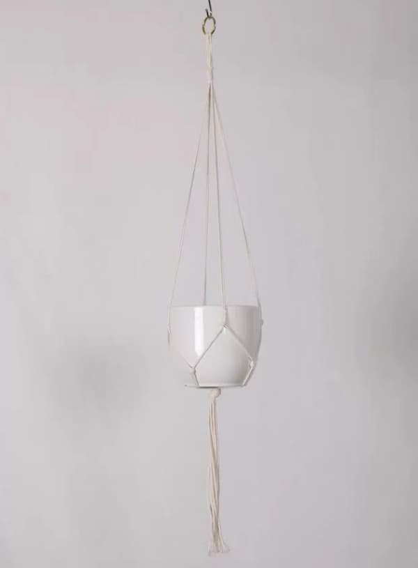 Makramé-oppheng - 120 cm Hvit