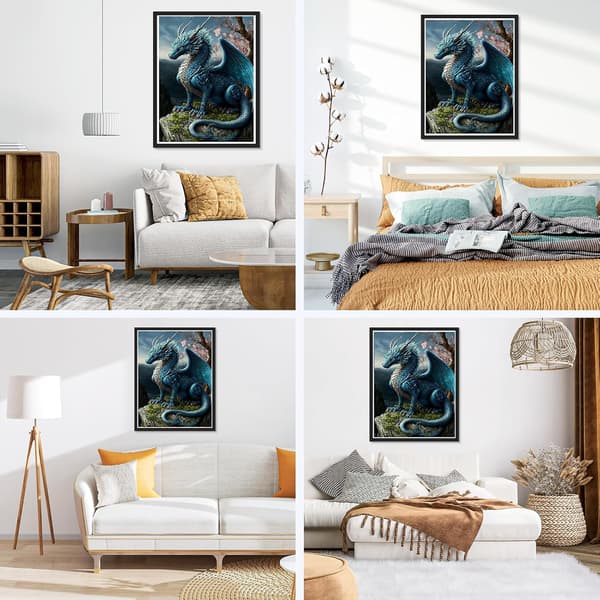 30x40cm Drage Diamantmalingssæt til voksne, 5D Fantasy Drage