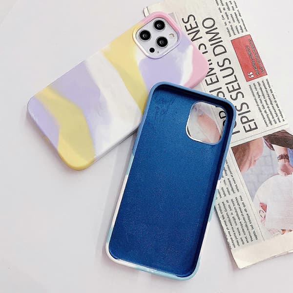 Farverigt flydende silikonecover til iPhone 13 Pro Max