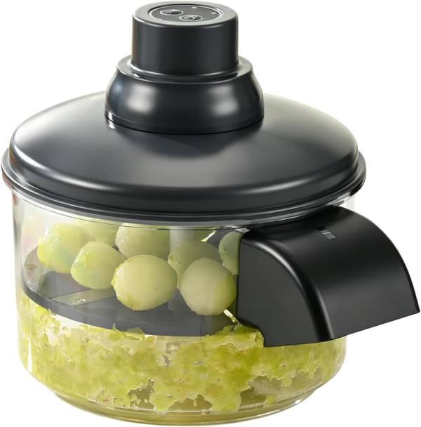Electric Grape Peeler, Compact Automatic Fruit Peeler with 5 Blades, USB Rechargeable, One-Touch Tomato Peeler