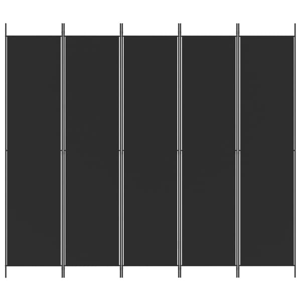 vidaXL Romdeler 5 paneler svart 250x220 cm stoff art