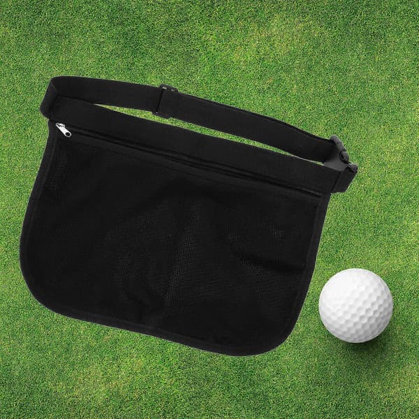 Svart tennisboll midjeväska i nätmaterial för bollförvaring