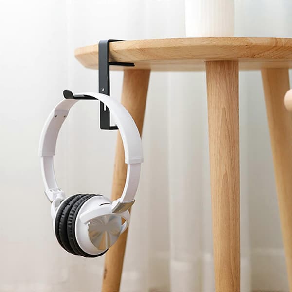 Gaming Headset Headphone Hook Holder Hanger Bracket Screwless Installation Durable Clip Holder Non-slip Desk Hook White White