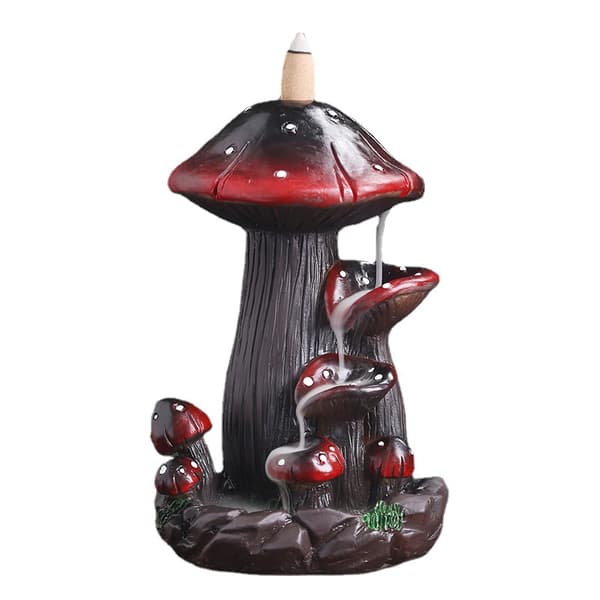 Backflow Incense Burner Incense Holder Aromatherapy Creative Home Crafts Ornaments Mushroom Resin Backflow Incense Burner