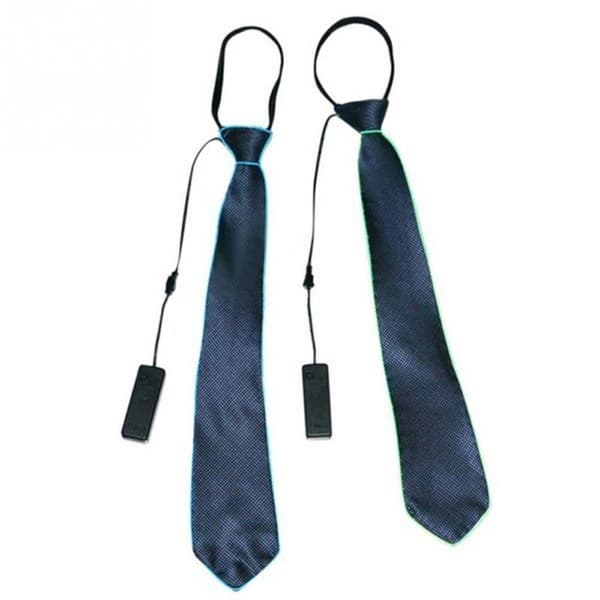 Festlysende LED-slips for menn, selvlysende LED-slips, lysende LED neon-slips, kostymetilbehør for ravefest, nattshow