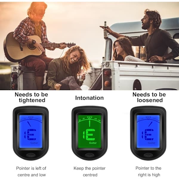 Gitarrstämmare Ukulele Bas Fiol Stämmare Klämma med Gitarrstämmare, Ukulele, Tolv Flytande Temperament[JUN]