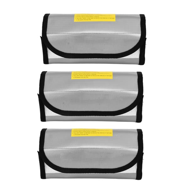 3-pack Lipo Batterisäkerhetsväska Brandsäker Explosionssäker Hög Temperaturbeständighet för Hemverkstad-FF-