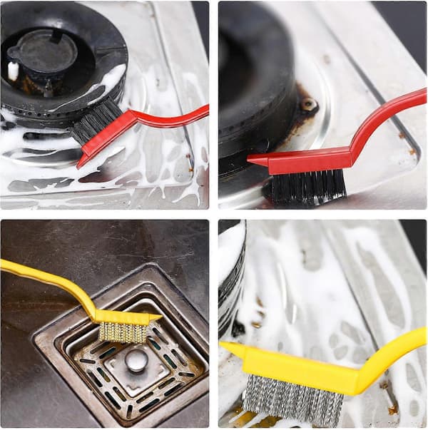 5 Pcs Oven Scraper Tool Scratch-Free, Oven Scraper, 3 Curved Scrubber Brushes and 2 Cleaning Scrapers Oven Scraper Tool for Kitchen