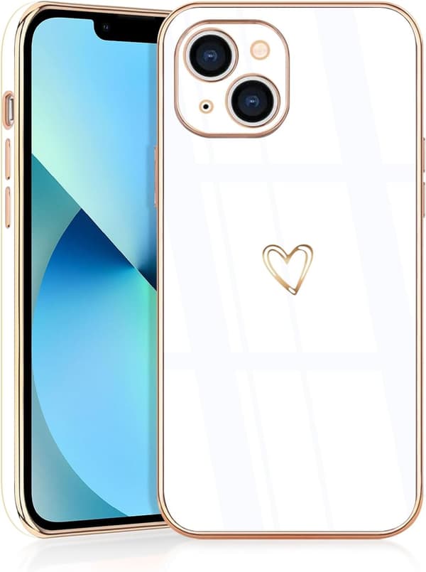 iPhone 13 Cover med sødt beskyttelse, hvid