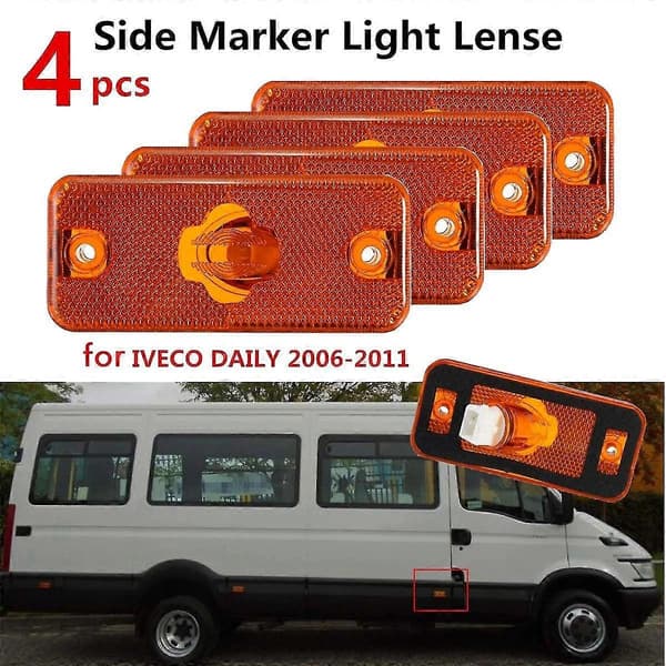 4 stk. bil sidelys blinklys indikatorlampe til Iveco Daily 2006 2007 2008 2009 2010 2011
