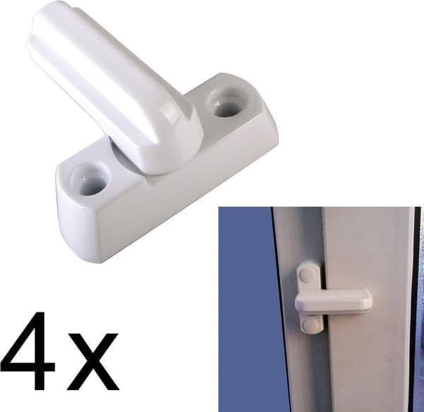 Home Security Lock Set, Bolts, Handle Stops, for House Doors, Cabinets, Windows, 4 Pieces