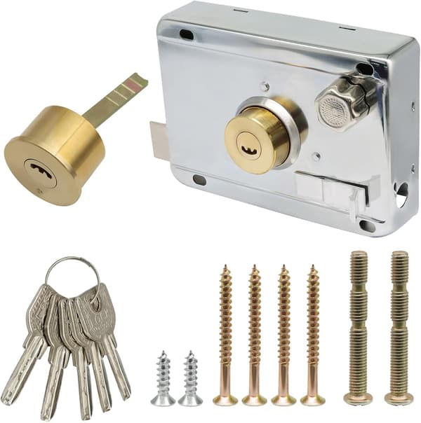 Hemmasäkerhetsskydd Vertikal Nyckelcylinder Deadbolt Fälgslås Set