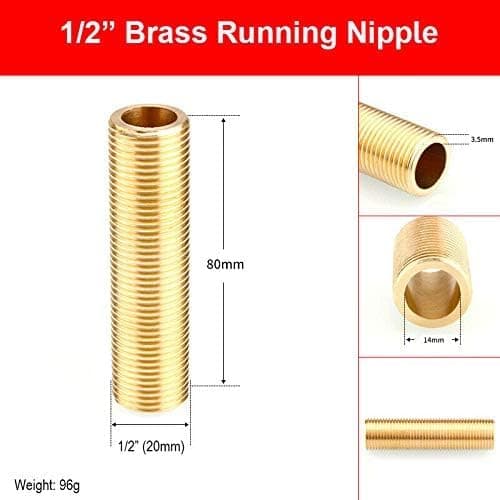 80 mm pakke med 2 messinggevindfittings til tankforbindelser VVS-fittings