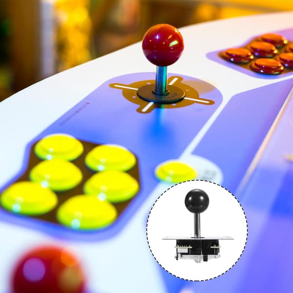 PC Joystick DIY Kit Arkadespil Dele Knap ABS 5 Pin til Klassisk Sort - Sort Black