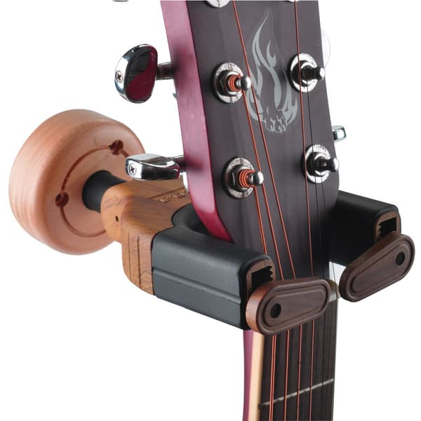 Gitarrväggfäste, automatisk låsning, gitarrväggfäste, massivt träbas