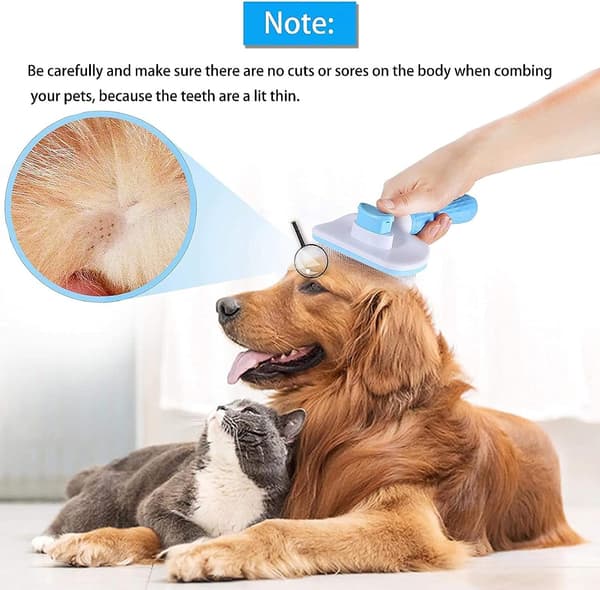 Selvrensende børste til hunde og katte, børste til døde hårstrå til kat og hund, velegnet til hunde og katte med kort og langt hår