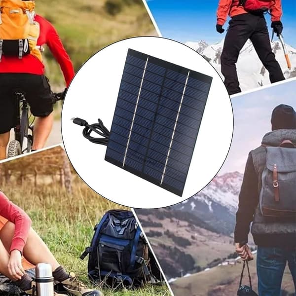 Typ C-utgång Säkerhetskamera Laddning, 1M 2W 12V Polykristallin Solpanel med för Kabel