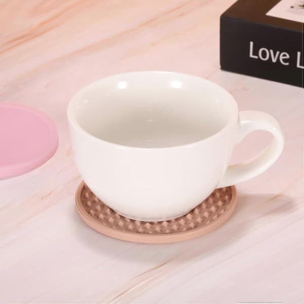 6 Pcs Silicone Coasters Non-Slip Heat Resistant Cup Coasters for Hot or Cold Drinks Table Desk Kitchen Office Bar