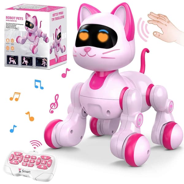 Interaktive robotkattleker for: Elektroniske rosa kattunger - Robotdans