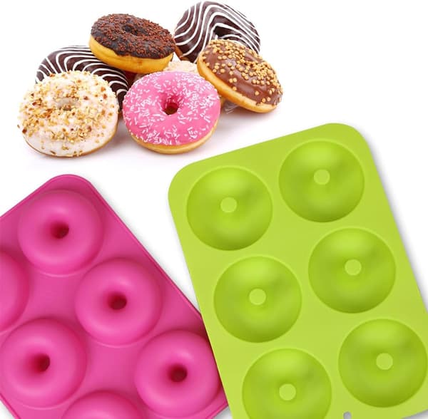 3 stk. Donutforme, fødevaregodkendte non-stick silikone Donutforme til