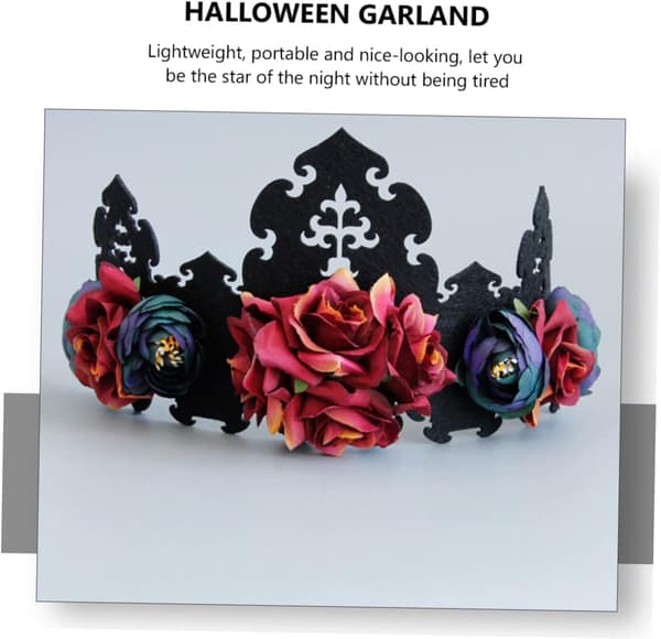 1 stk. rosenhovedkrone til bryllup, halloween, hårkrone, blomster Ti